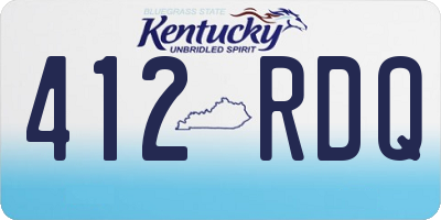 KY license plate 412RDQ
