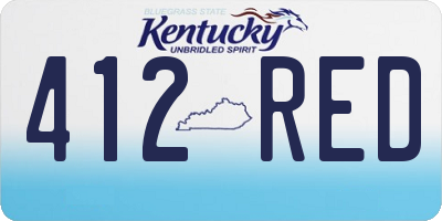KY license plate 412RED