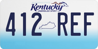 KY license plate 412REF
