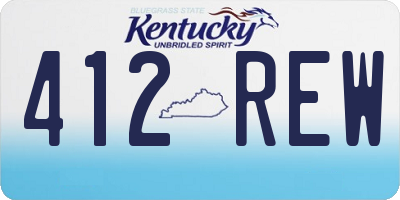 KY license plate 412REW