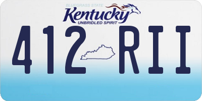 KY license plate 412RII