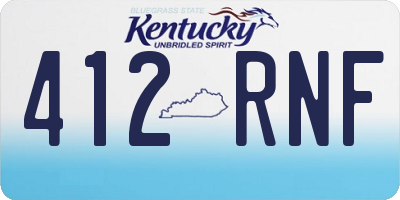 KY license plate 412RNF