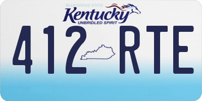KY license plate 412RTE