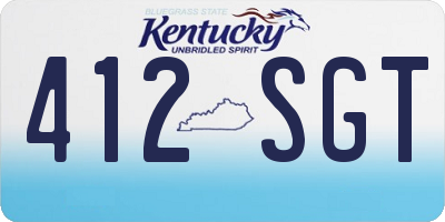 KY license plate 412SGT