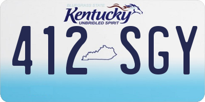 KY license plate 412SGY