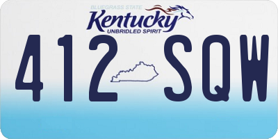 KY license plate 412SQW