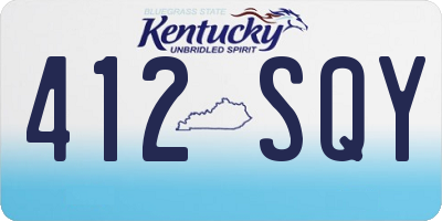 KY license plate 412SQY