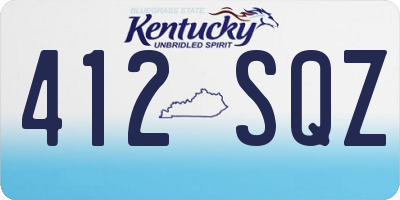 KY license plate 412SQZ