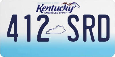 KY license plate 412SRD