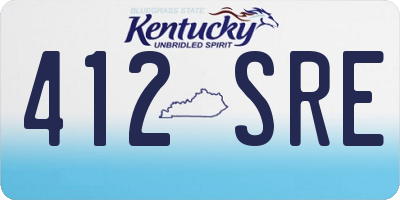 KY license plate 412SRE