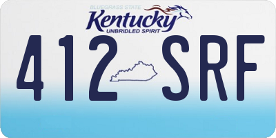 KY license plate 412SRF