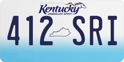 KY license plate 412SRI