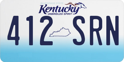 KY license plate 412SRN