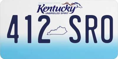 KY license plate 412SRO