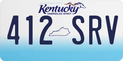 KY license plate 412SRV