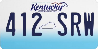 KY license plate 412SRW