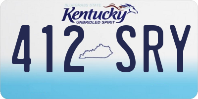 KY license plate 412SRY
