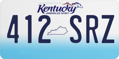 KY license plate 412SRZ