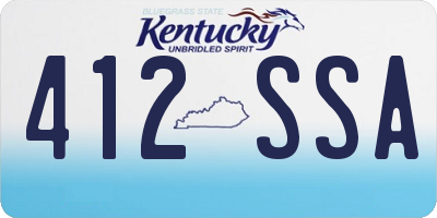 KY license plate 412SSA