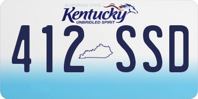 KY license plate 412SSD