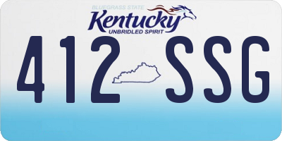 KY license plate 412SSG