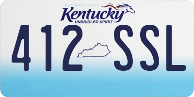 KY license plate 412SSL