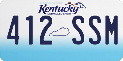 KY license plate 412SSM