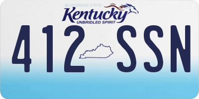 KY license plate 412SSN