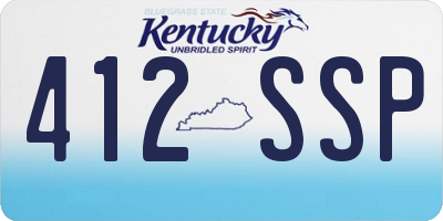 KY license plate 412SSP