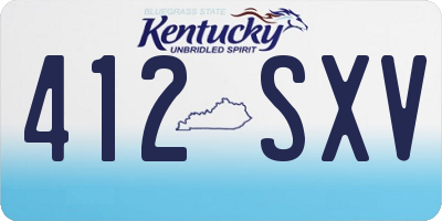 KY license plate 412SXV