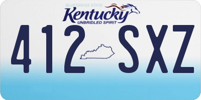 KY license plate 412SXZ