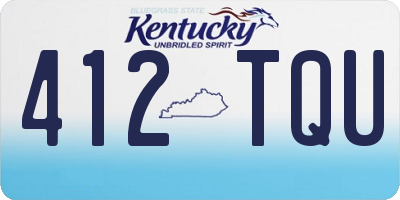 KY license plate 412TQU