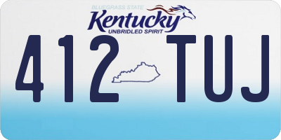 KY license plate 412TUJ
