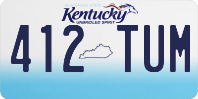 KY license plate 412TUM