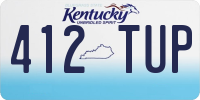 KY license plate 412TUP