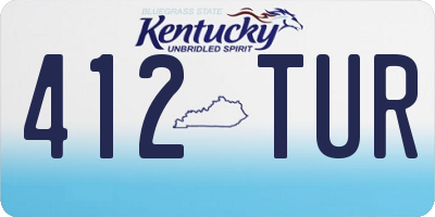 KY license plate 412TUR