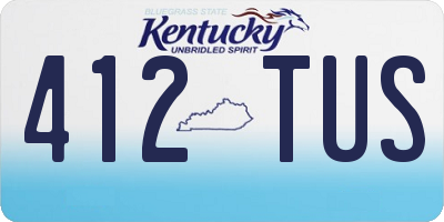 KY license plate 412TUS