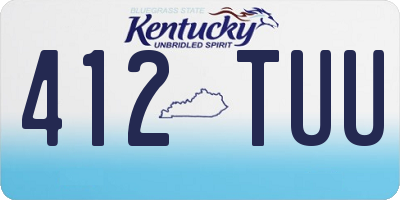 KY license plate 412TUU