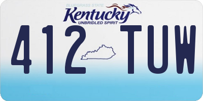 KY license plate 412TUW