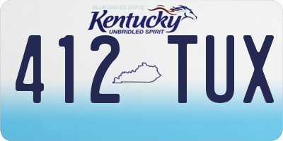 KY license plate 412TUX