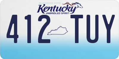 KY license plate 412TUY