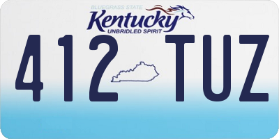 KY license plate 412TUZ