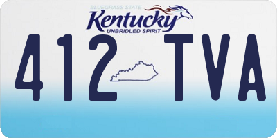 KY license plate 412TVA
