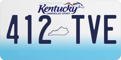 KY license plate 412TVE
