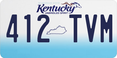 KY license plate 412TVM