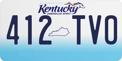 KY license plate 412TVO