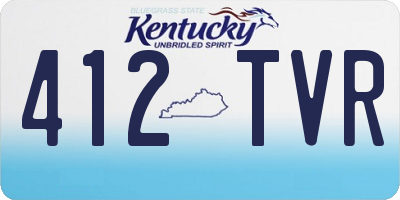 KY license plate 412TVR