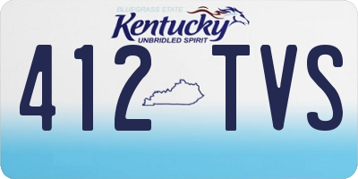 KY license plate 412TVS