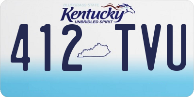 KY license plate 412TVU