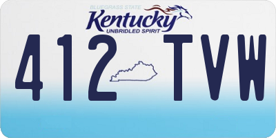 KY license plate 412TVW